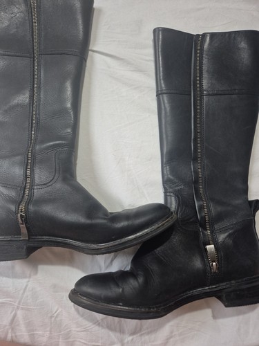 Used black leather knee high - knee,