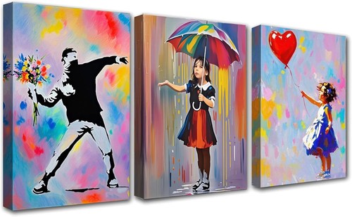 Banksy canvas wall art - wall,