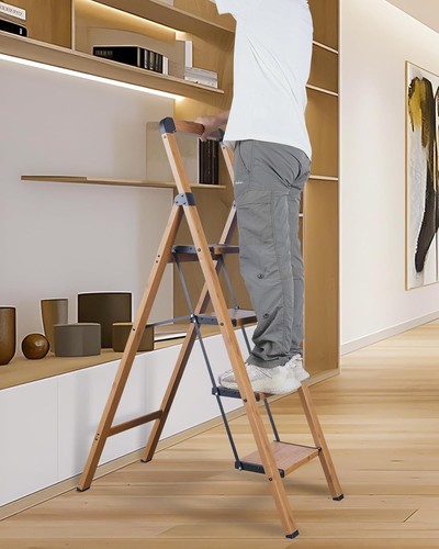 Step folding aluminum ladder - 3,