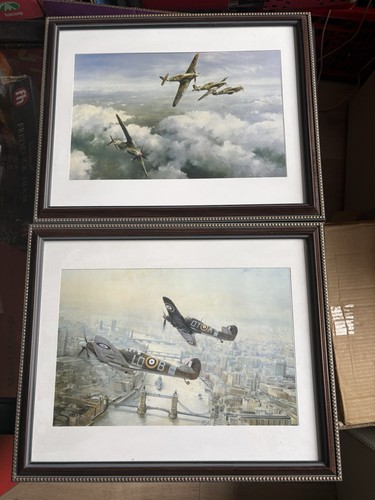 Pair framed aviation art - aviation,