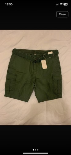 Mens belted cargo shorts - belted,