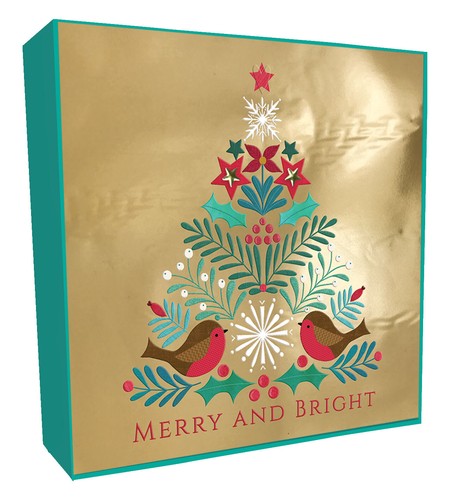 Box xmas tree robins - xmas,