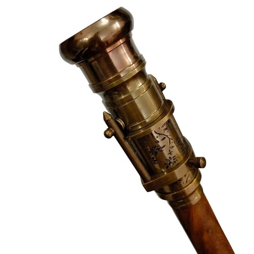 Wooden walking stick telescope - wooden,