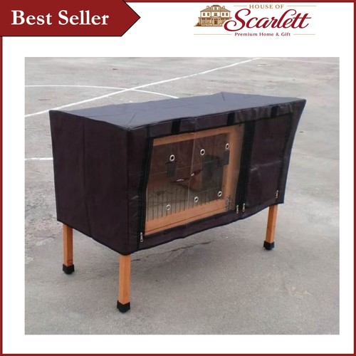 Custom brown rabbit hutch - custom,
