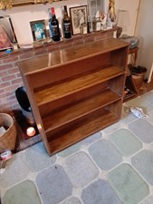 Vintage Solid Oak Apart From Back,  Bookcase – 3 Shelves, 96 X 93 X 25 Cm