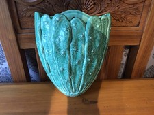 Rare Vintage SYLVAC Wall Pocket Vase number 2247 Cactus Pattern in green