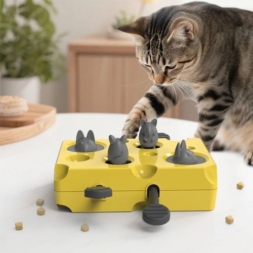 Cat puzzle feeder toy plastic - cat,