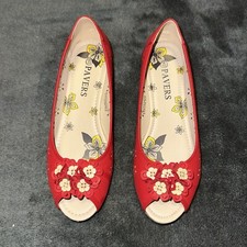 Pavers Red Slip on Leather