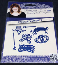 Banner hearts rose etc Embellishments Tattered Lace metal cutting craft die set