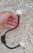 French style coat hook with ceramic half moon and sphere top