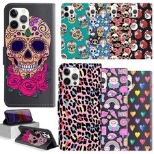 Magnetic flip leather wallet - leather,