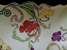 ANTIQUE WILTSHAW & ROBINSON CARLTON WARE HAND PAINTED POPPIES SQUARE BOWL  [23V]