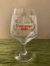 Cruzcampo Pint Glass M23 Home Bar Gift Man Cave. Lager Beer Glass Nucleated