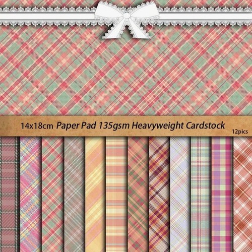 12pc 14x18cm tartan plaid - 12pc,
