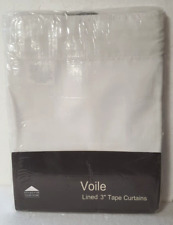 Styled For Your Home Lined 3" Tape Curtains Lined Voile White 44 x 54 In SS10 66