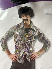 60s Mens Adult Flower Power 70s 1960s Hippy Hippie Fancy Dress Costume Xl