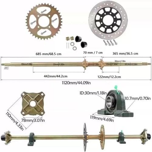 Rax43 axle kit for - rax43, 200cc