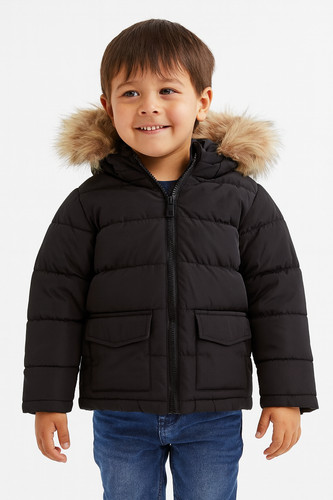 Boys black padded - padded, puffer