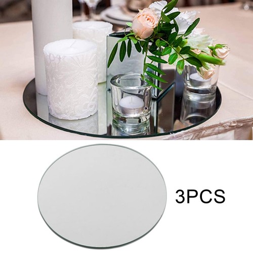 Round mirror plate candle - round,