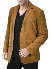 Men's Tan Suede Blazer 100%
