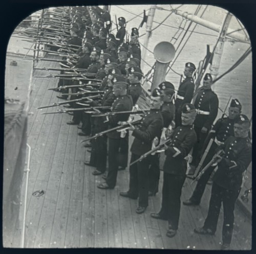 Royal marines drilling onboard - royal,
