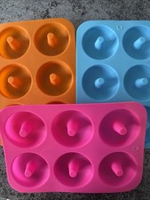 Silicon Doughnut Mould,Large 3 Pack, Non-Stick 6 Cavity,Silicone Donut Moulds,