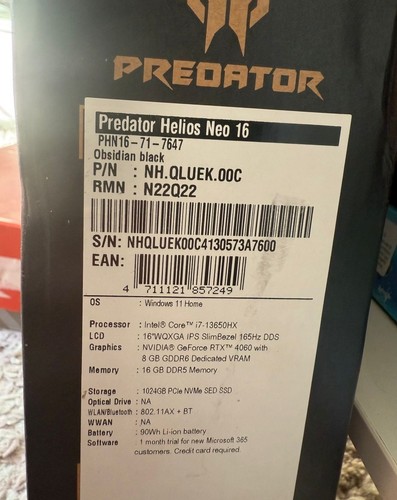Acer predator helios neo - helios, 16