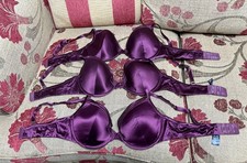 3 Marks & Spencer Silk Rich Padded Underwired Bras, 34D, BNWOT, Satin Feel