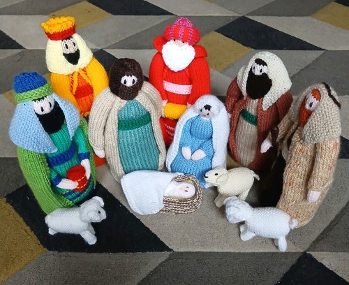 Hand knitted nativity set - nativity, |