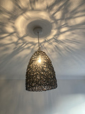Wooden Rattan Wicker Coffee Brown Pendant Light Shade