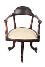 Antique Victorian Mahogany Revolving Office Desk Chair Cornelius Smith Armchair