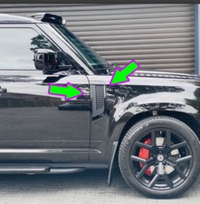 PAIR OF GENUINE LAND ROVER DEFENDER L663 2020+ GLOSS BLACK WING SIDE VENTS 