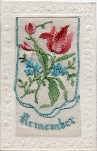 Ww1 patriotic embroidered silk - ww1,