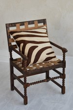 Zebra cushion real leather - zebra,