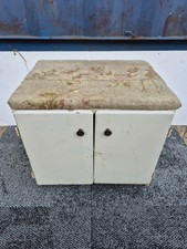 Vintage 1940s/50s Metal Cupboard Cabinet 2 Door with Shelf White