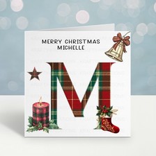 Tartan Initial Christmas Card