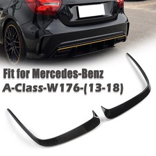 Rear Bumper Splitter Canard Fin Balck For Mercedes Benz W176 AMG A200 A250 A45