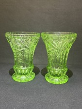 Pair Vintage Art Deco Green