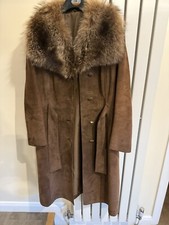 Heatona Real Leather Suede 3/4  With Real Fox Fur Collar size 14