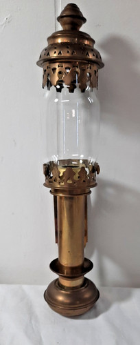 Vintage brass wall sconce - wall, oil