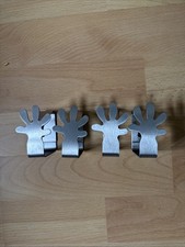Set of 4 Kitchen Craft Stainless Steel Table Cloth Clip with Hand Pattern