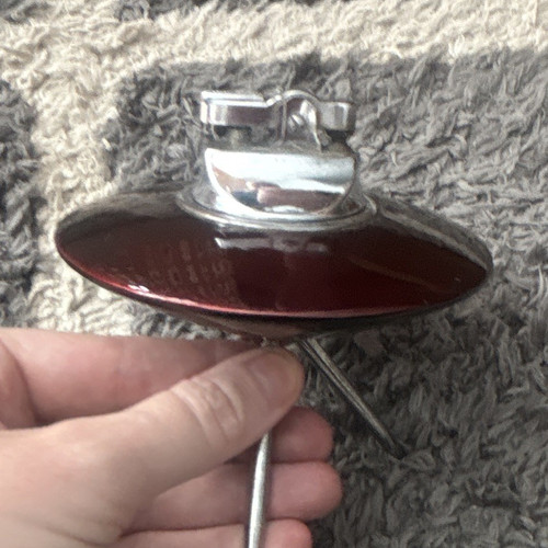 Red metal table - red,