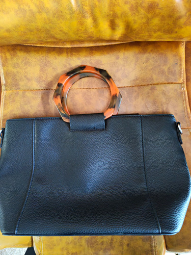Black faux leather pebbled - black,