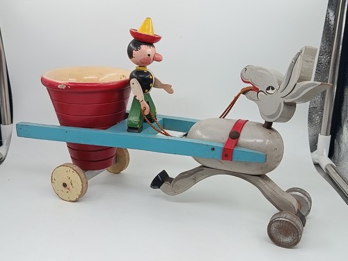 Antique wooden toy cart - toy, with