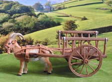 1:24 ELC goat cart leather harness set diorama Schleich scale toy farm animal