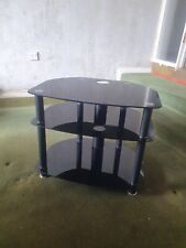 Black glass tv stand, entertainment centre, gaming stand