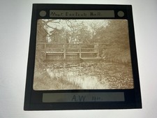 MAGIC LANTERN SLIDE OLD EASTCOTE HALL MOAT SOLIHULL 1911 RARE HISTORIC IMAGE
