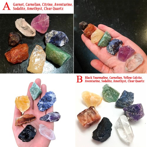 Chakra rough raw crystals - 7,