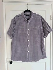 Debenhams Thomas Nash Purple Grey White Check Collared Shirt XL Chest 46-48'