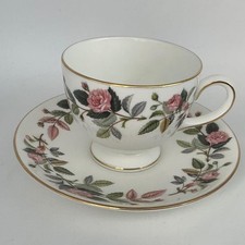 VINTAGE WEDGWOOD HATHAWAY ROSE  TEA CUP + SAUCER